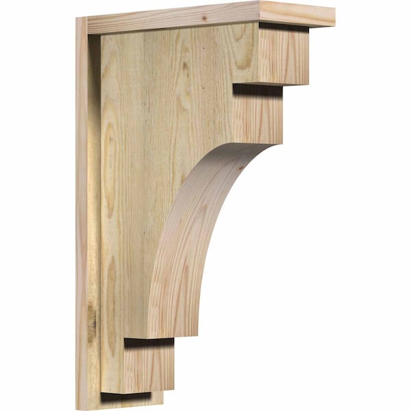 Ekena Millwork Mediterranean Rough Sawn Corbel w/Backplate, Douglas Fir, 6"W x 14"D x 22"H COR06X14X22MED01RDF - main